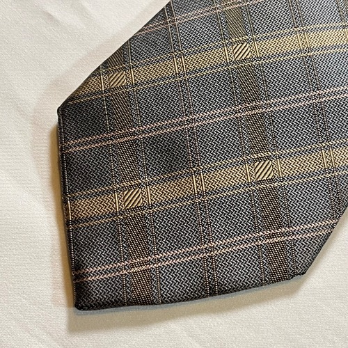 Elle Homme ネクタイ チェック グレー n-797