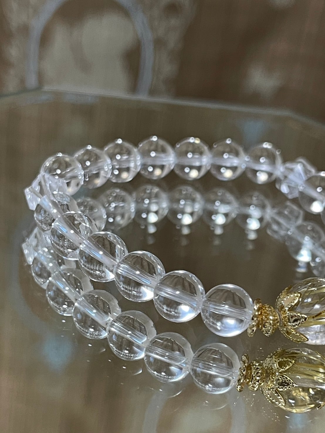 最高級g5000円★黄金【タイチンルチル】水晶ブレスレットＭ★１０mm