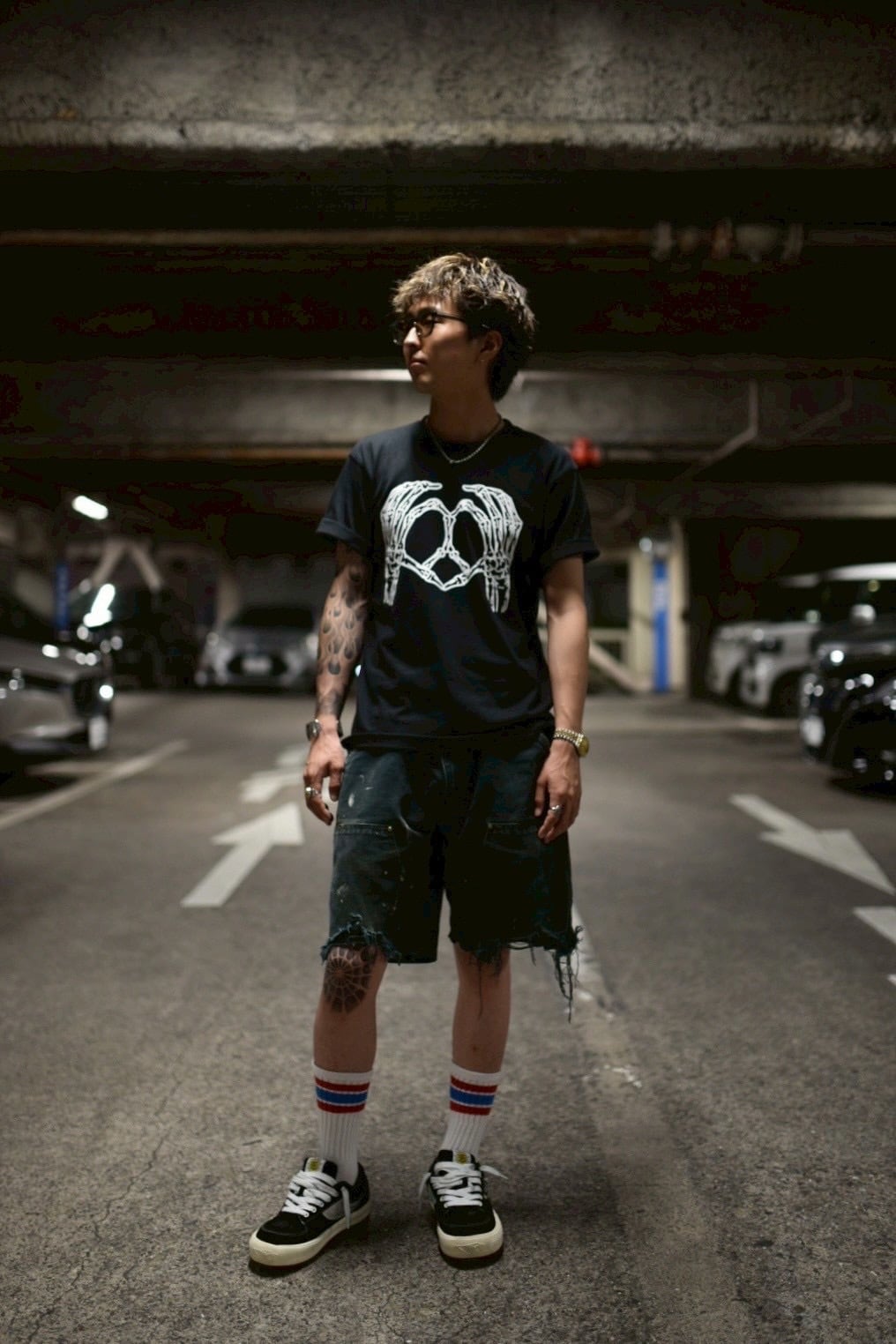 Tシャツ スカルピース黒 | Peace man