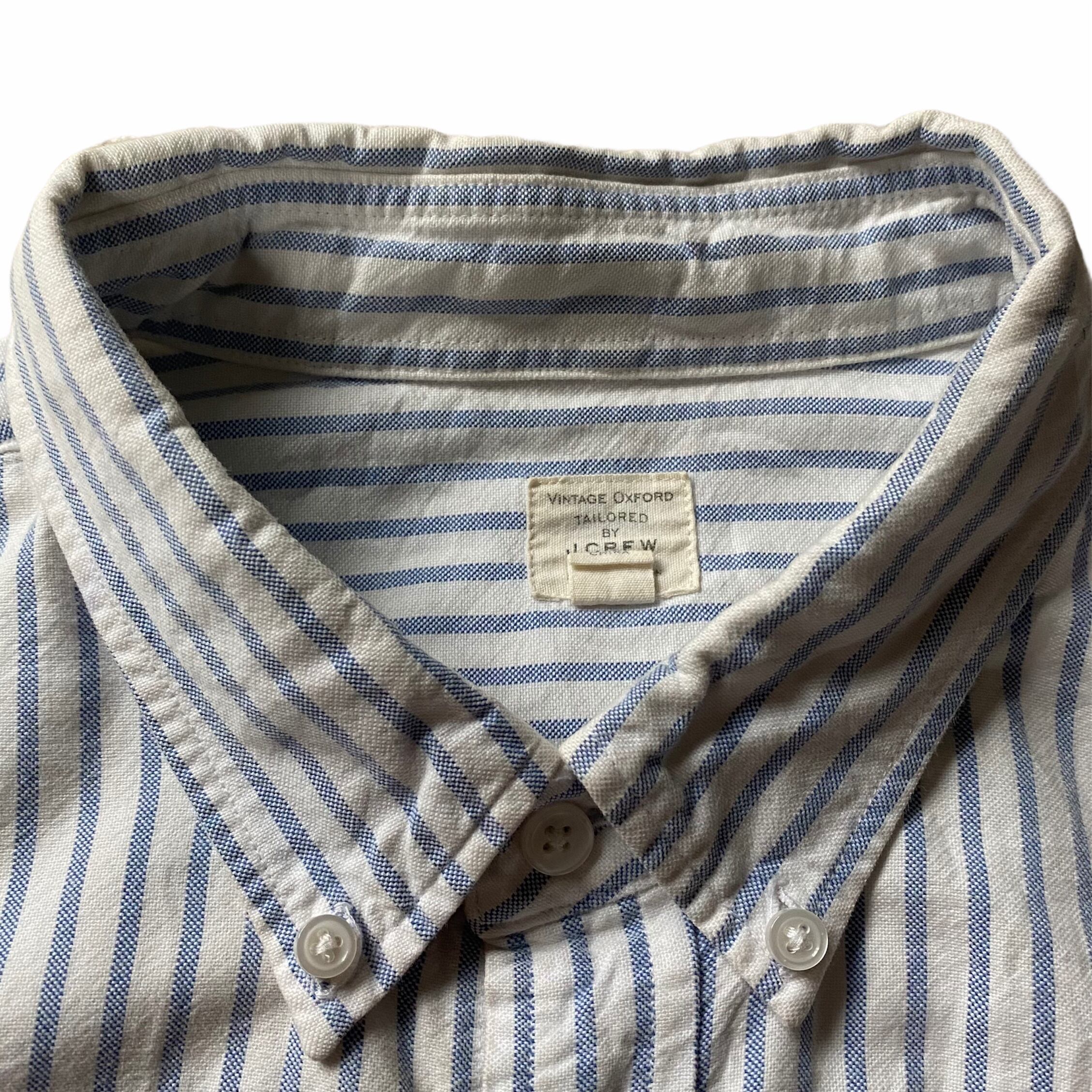 90s ヴィンテージ jcrew ストライプ BD シャツ 古着 レア USA