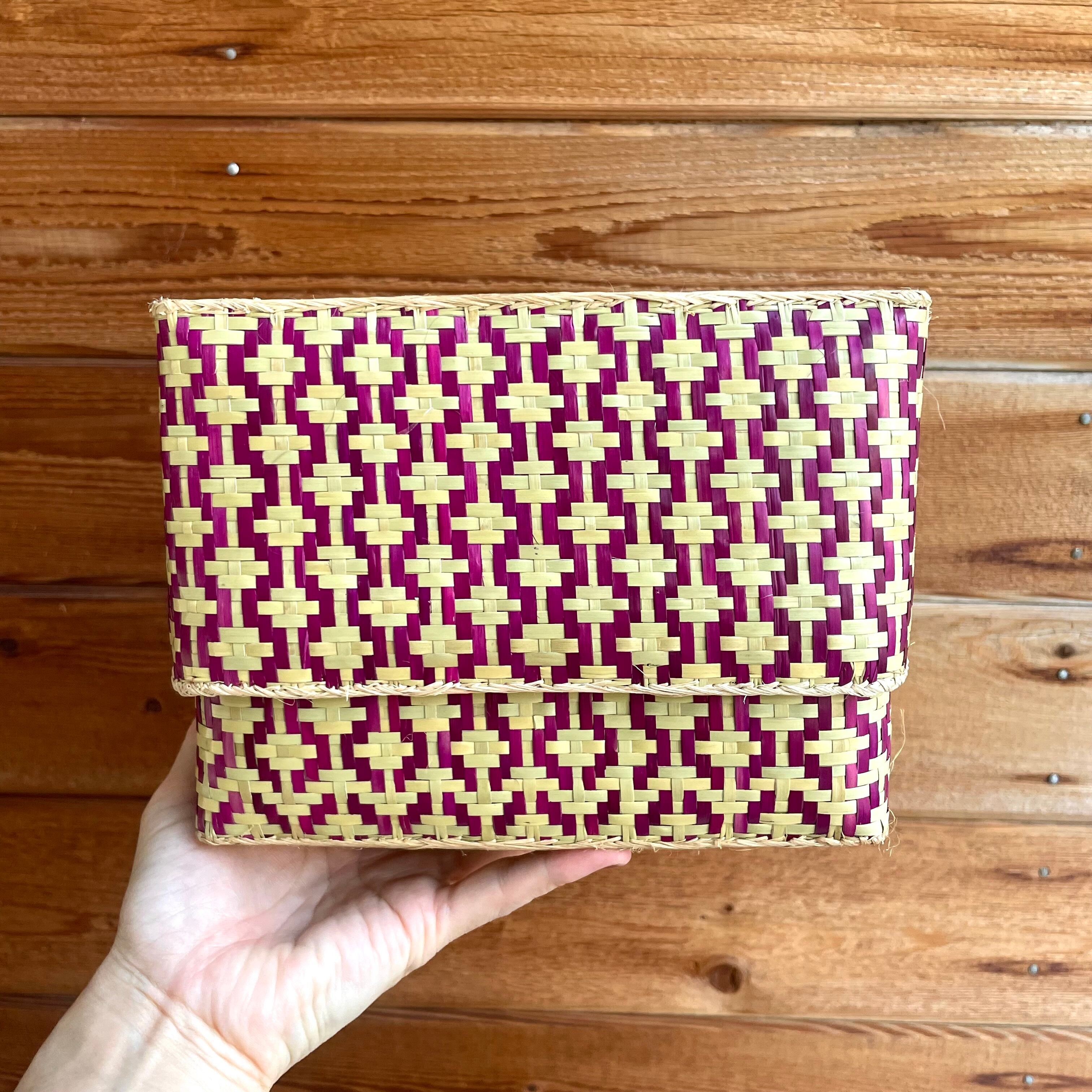 Rectangular colourful basket S w20.5cm×12cm×h15cm 四角カラフル蓋