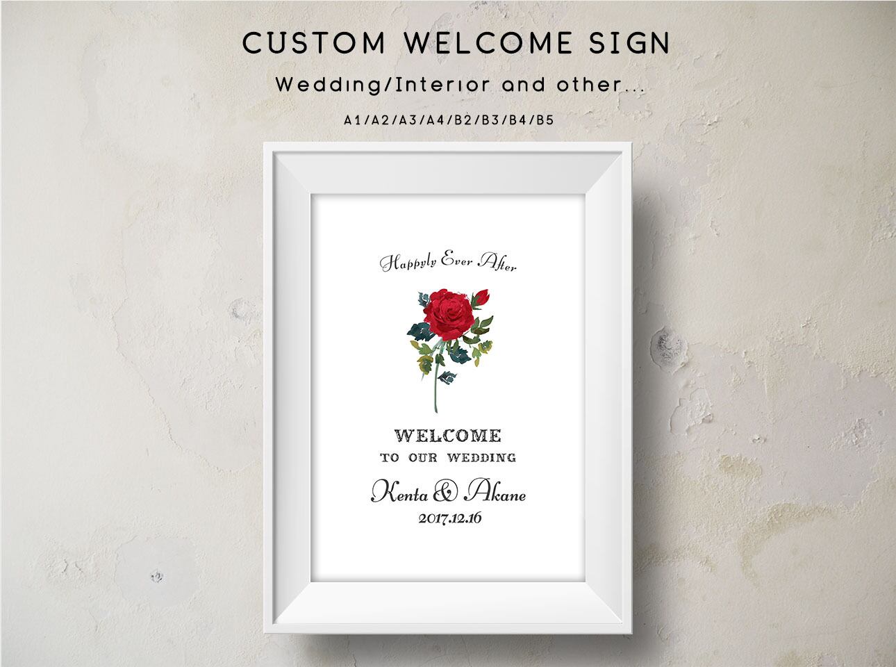 【ヴィンテージローズ4】オーダーメイドウェルカムボード