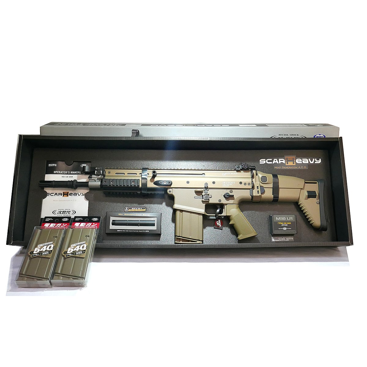 東京マルイ 次世代電動ガン SCAR-H FDE navyseals仕様 中古】東京マルイ 次世代電動ガン SCAR-H FDE 本体 + 540連マガジン 2