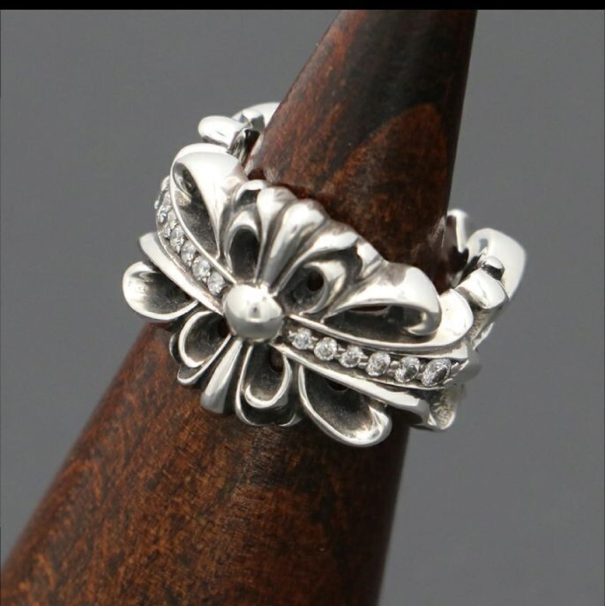 CHROME HEARTS クロムハーツ ダブルフローラルクロスリング 