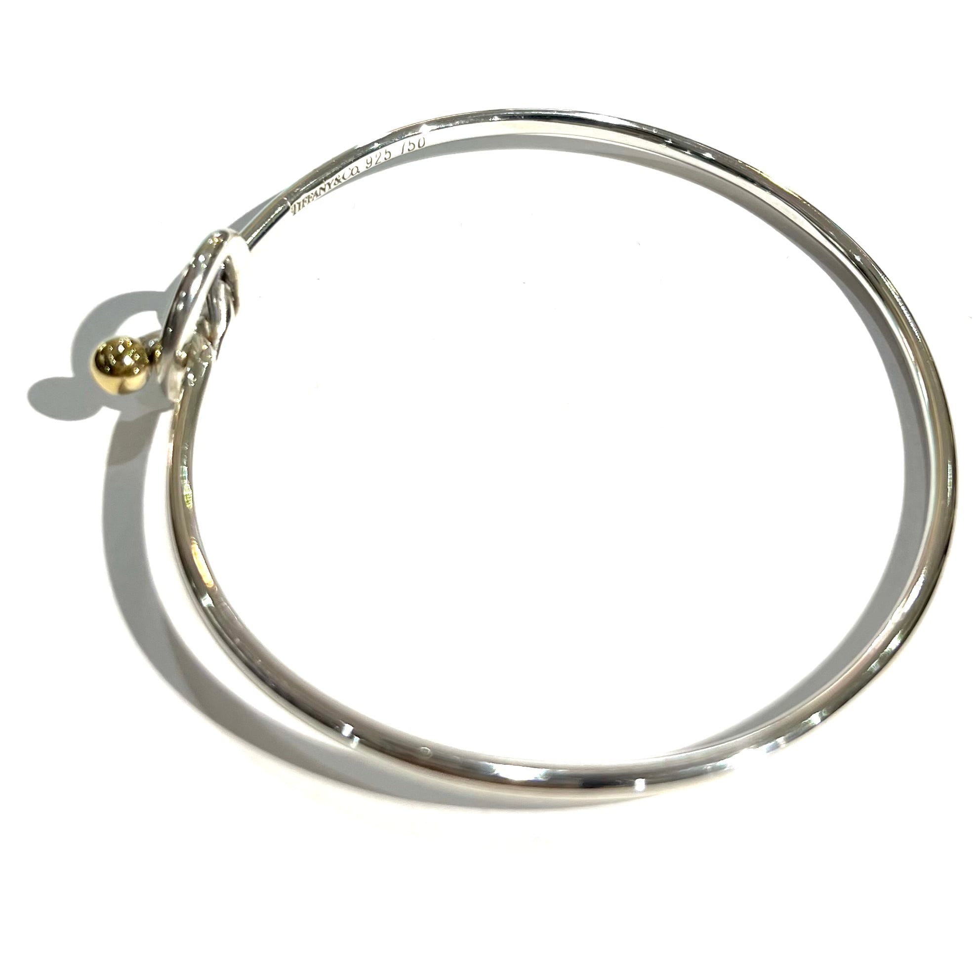TIFFANY&Co. ティファニー ラブノットバングルブレス　k18/925 TIFFANY&CO. 】K18.silver925 ラブノットブレスレット ティファニー