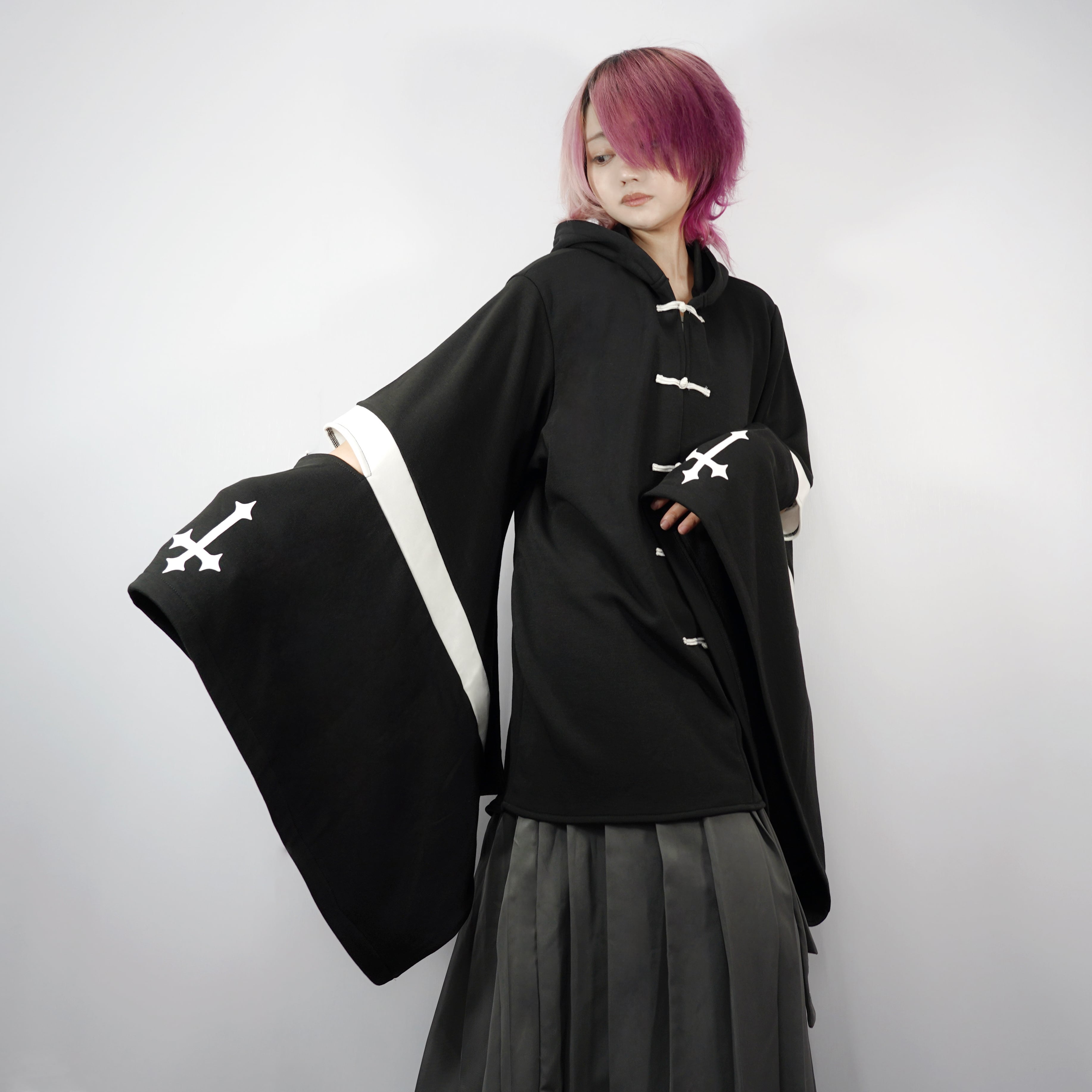 Y’s 19AW ボア ポンチョ フード 未使用級 変形 チャイナボタン 冬用防寒高品質チャイナボタン和モードトップス【CROSS×WING】 | NIER