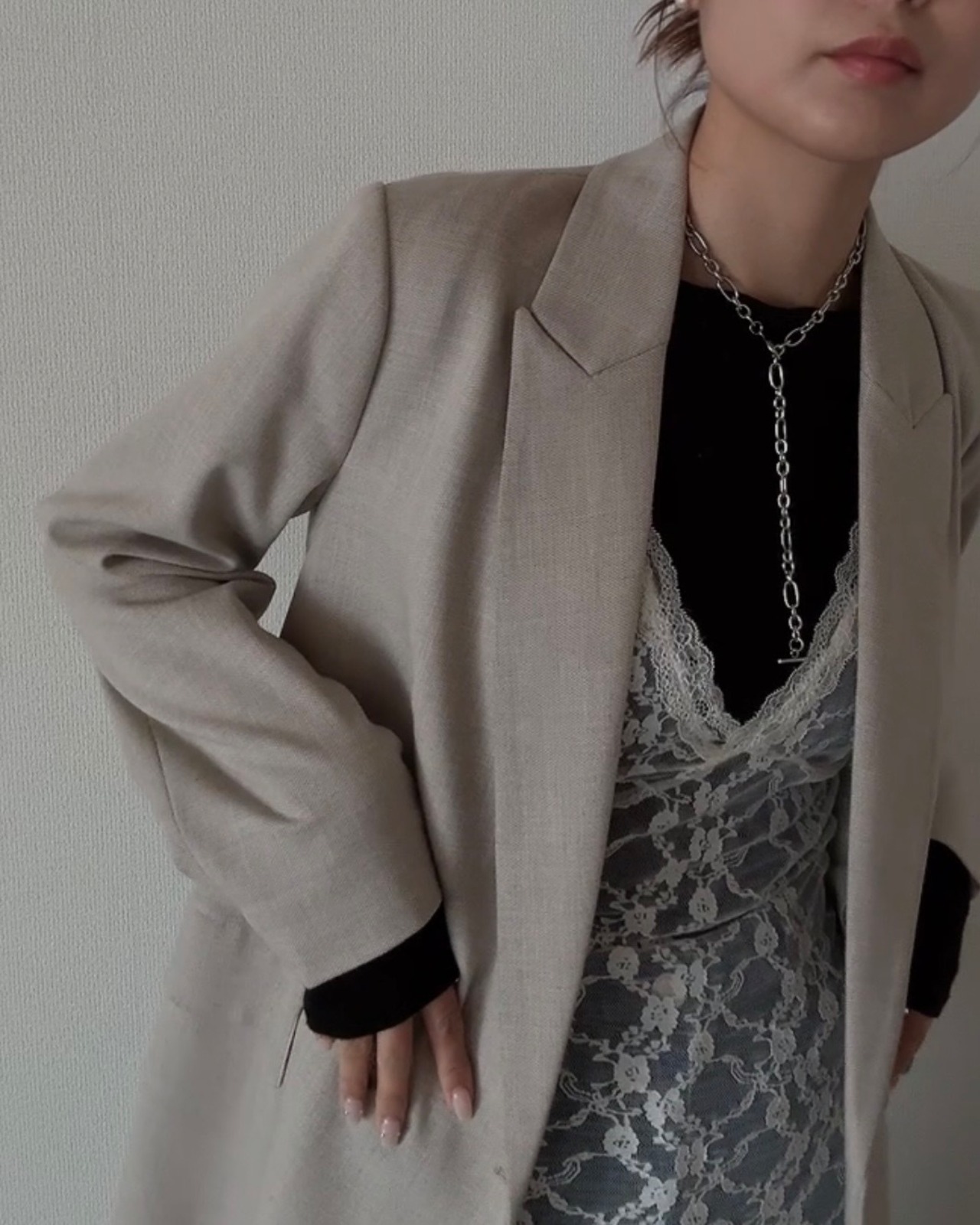 Long Chain mantel Necklace［SSN096］