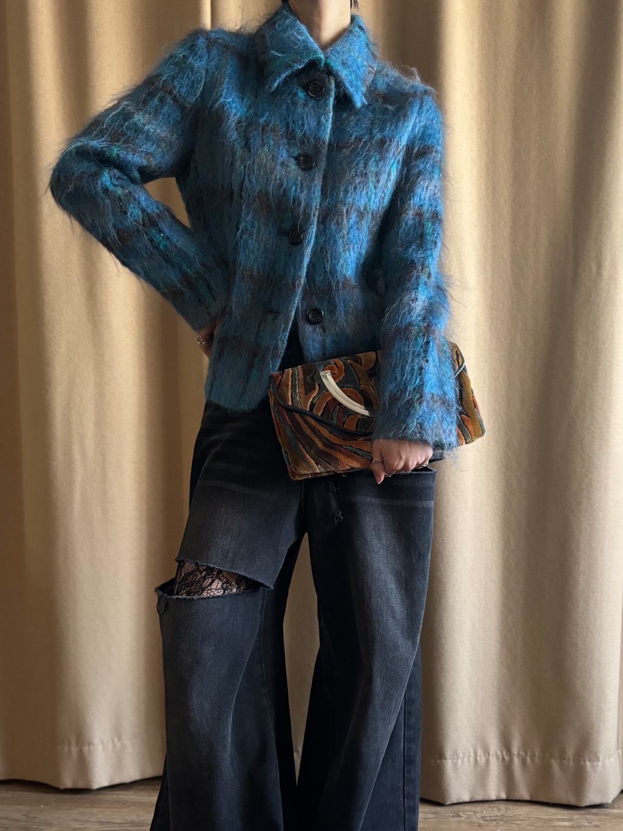 MADE IN ITALY 2way hand bag-5149-1