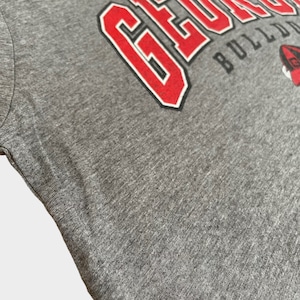 【KNIGHTS APPAREL】カレッジ ジョージア大学 ブルドックス Georgia Bulldogs プリント Tシャツ 半袖 LARGE アーチロゴ グレー us古着