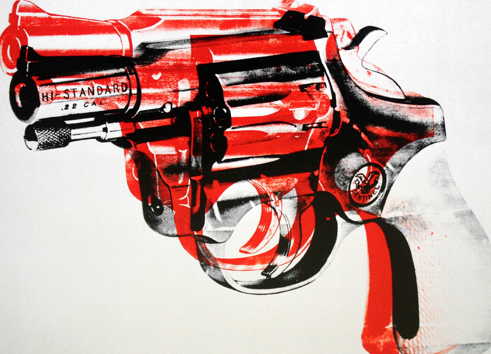 アンディ ウォーホル「ガン(ブラック&レッド)Gun,c 1981-82」展示用フック付ポスター ポップアート 絵画
