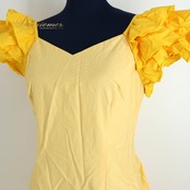 フラダンス 衣装 ワンピース ドレス イエロー系 パンドール フラ ダンス モンステラ柄 ハイビスカス柄 黄 白 黒 緑 Paondor 日本製 華やか フリル ハワイアン アロハ かわいい ハワイアンプリント ブラック系 ピンク系 ホワイト系 グリーン系