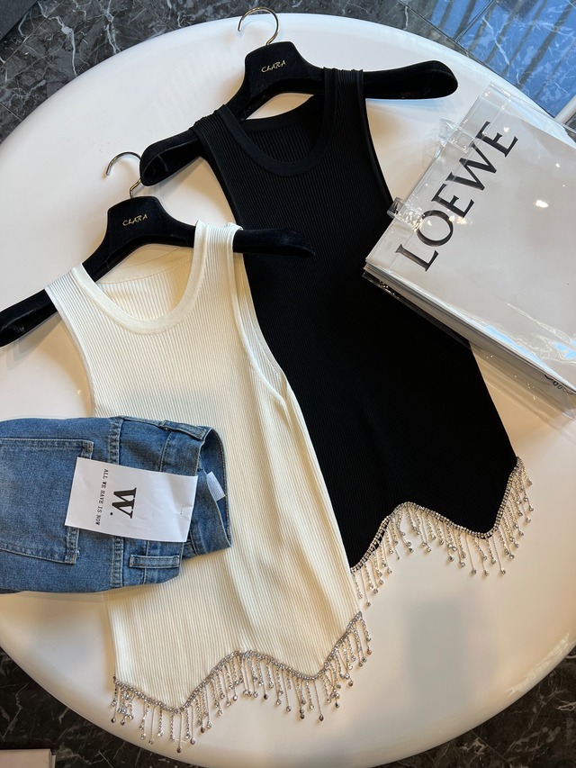 crystal stone docking tank top《 即日発送 》