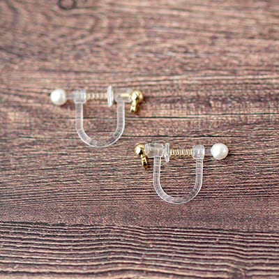 樹脂製ねじバネ式イヤリング(金色)(銀色)（ PP-006 ） | +Beads(プラス