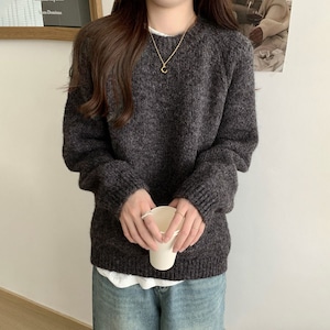 ニット セーター 長袖 レディース 春秋冬 韓国 シンプル きれいめ 大人 カジュアル ゆったり ラウンドネック チクチクしない 洗えるニット おしゃれ 無地 トップス 大人可愛い 大人女子
