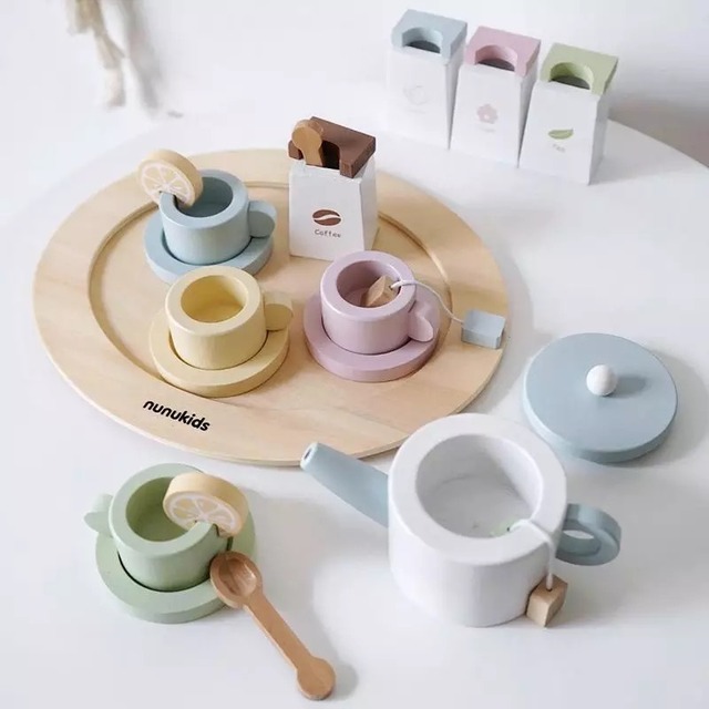 【受注】wooden teaparty set 木製ティーパーティーセット