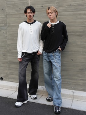 【ALUDE SELECT 】Front hook henry long sleeve(2color）