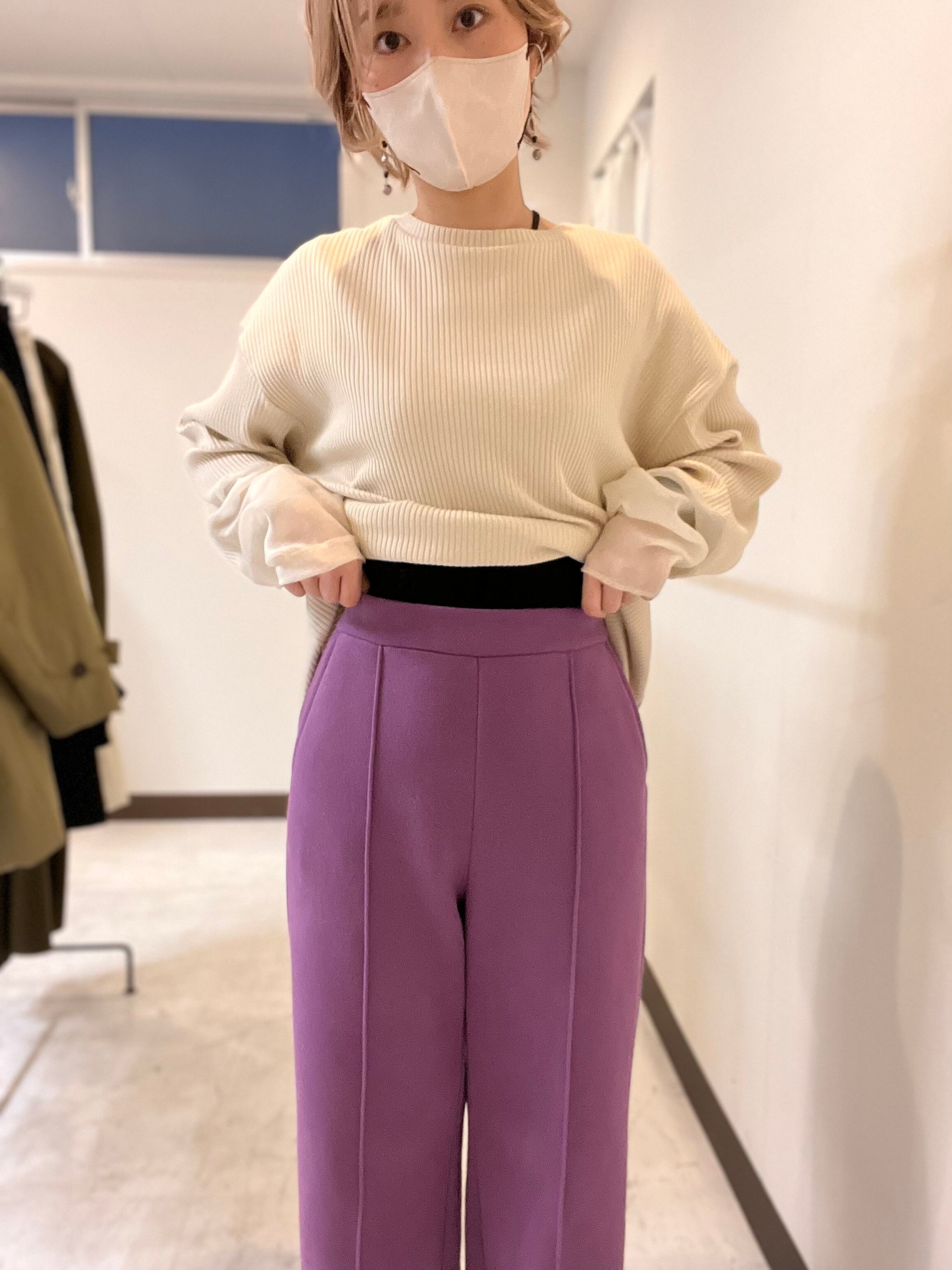 【CHIGNON】裏起毛ピンタックパンツ