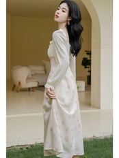 【0157】Lace Flower corset Style Long Sleeve Dress