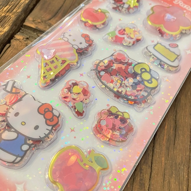 サンリオ×カミオジャパン　ハローキティ　スパンコールパーティーステッカー　X15
