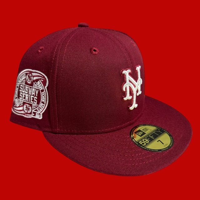 New York Mets 2000 Subway Series New Era 59Fifty  Fitted / Burgundy (Gray Brim)