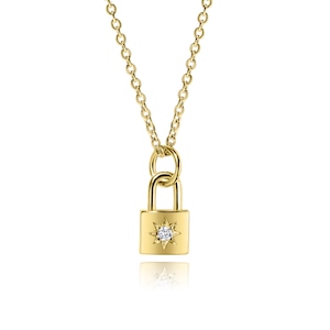 s925 padlock necklace #N18