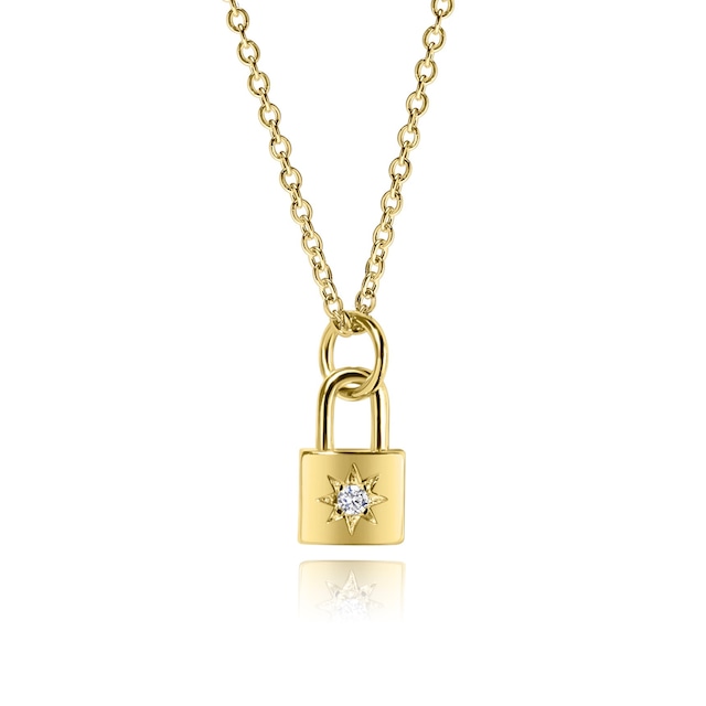 s925 padlock necklace #N18