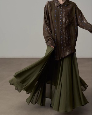 Airy Gauze Layered Maxi Skirt 504325