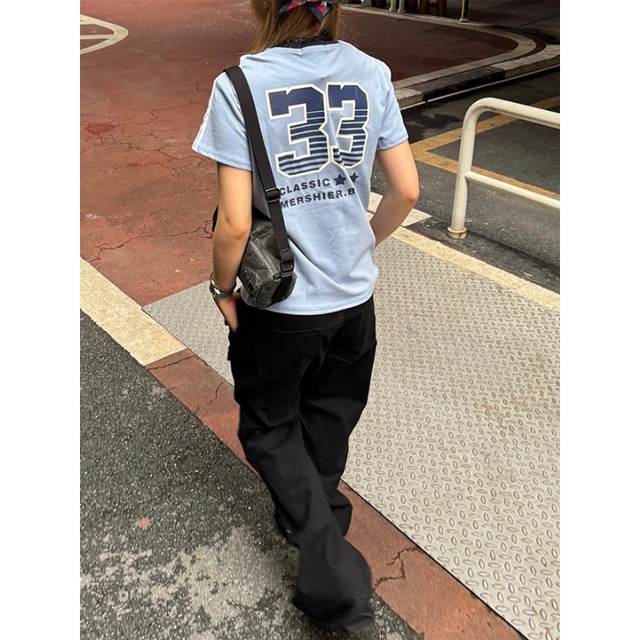 number print line short-sleeve tee　ナンバープリントライン半袖ティー　J2036