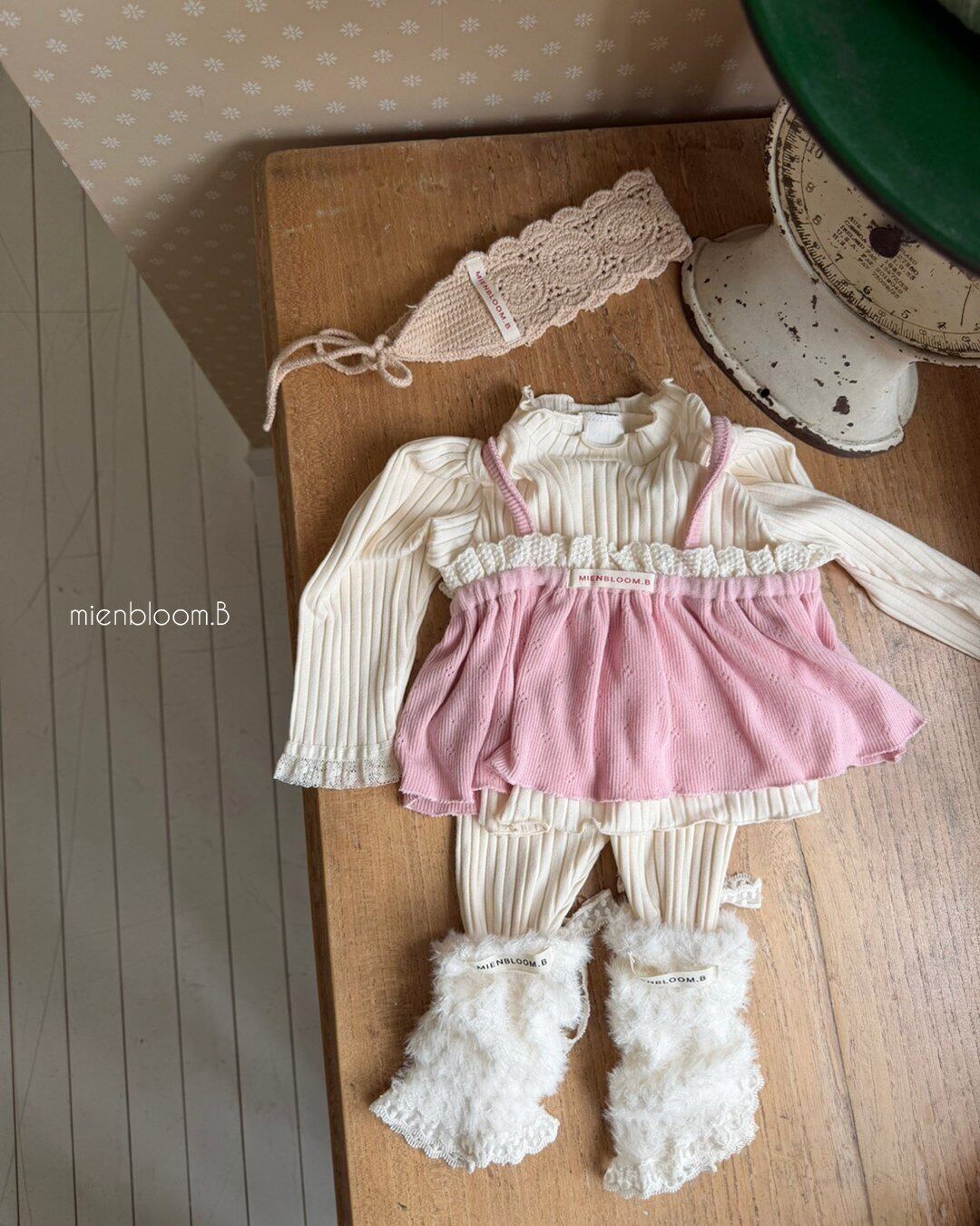 送料無料【予約】/ kidsレースリブレギンス / mienbloom