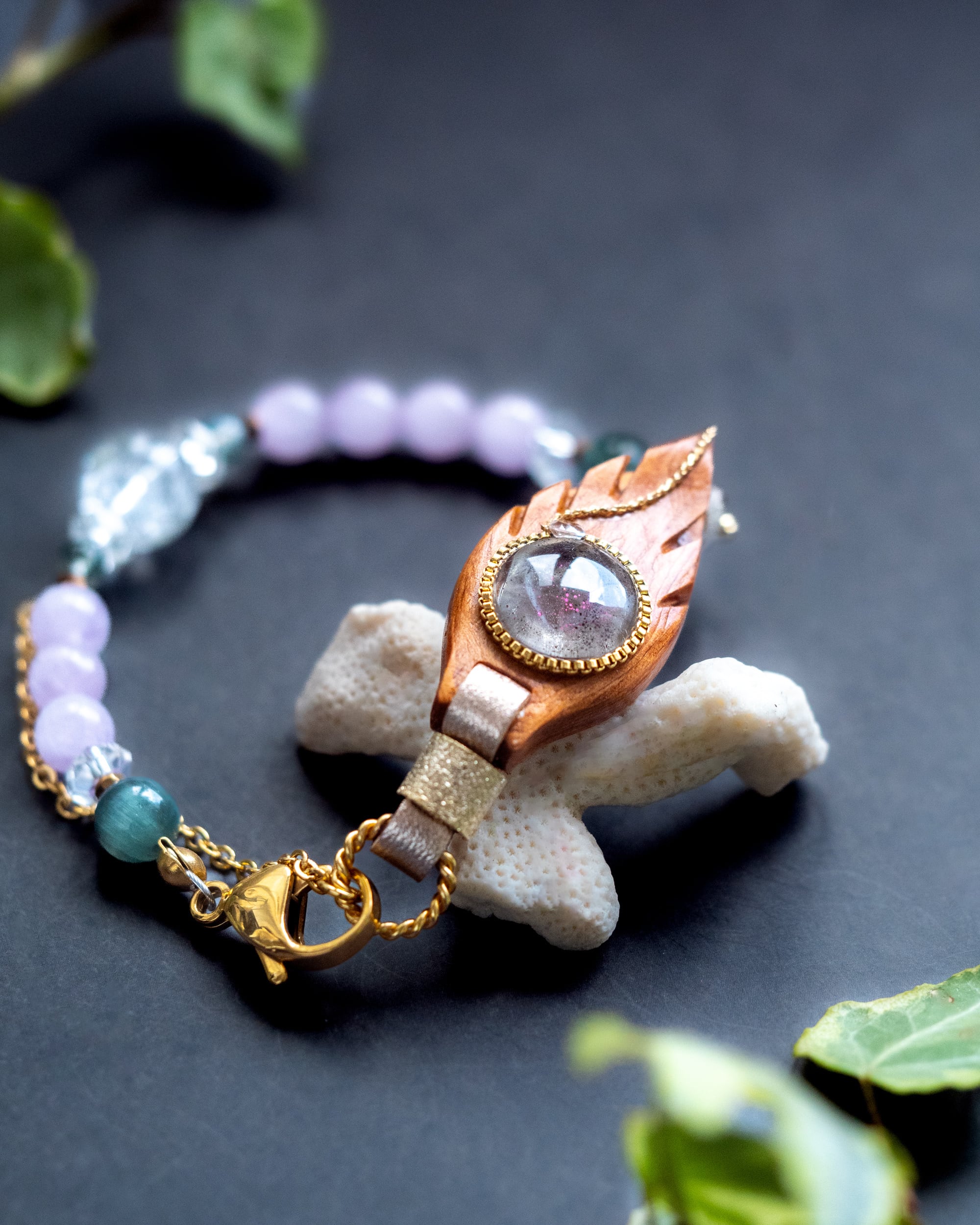 【Order】神奈川県R.I様『ソナチネ』ピンクファイヤークォーツ×屋久杉