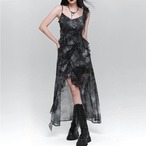 sheer layered slit cami onepiece / l0130
