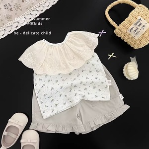 ドールカラー花柄ベスト＆レースショーツセット