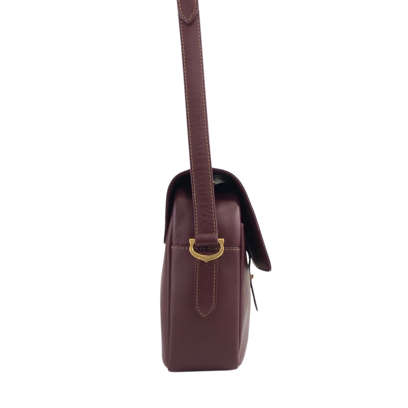 Cartier カルティエ マストライン ショルダーバッグ ボルドー レザー