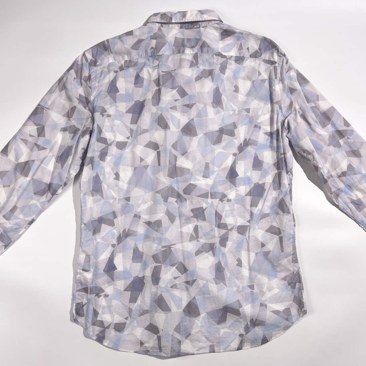 LANVIN en Bleu ランバンオンブルー 総柄 ジオメトリック 長袖シャツ 52/メンズ