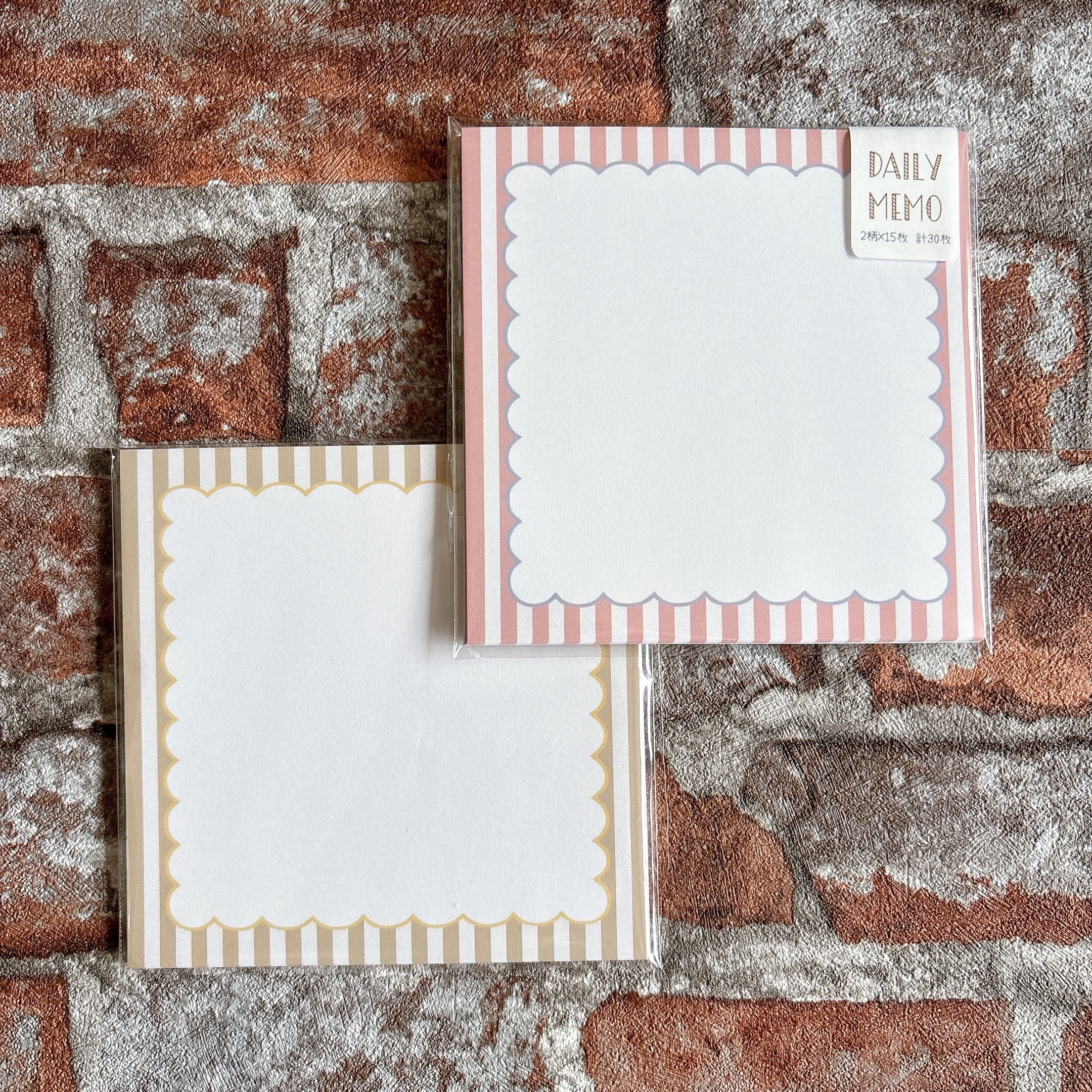 DAILY MEMO パステルピンク&パステルブラウン【M5スクエアサイズ】30枚入り