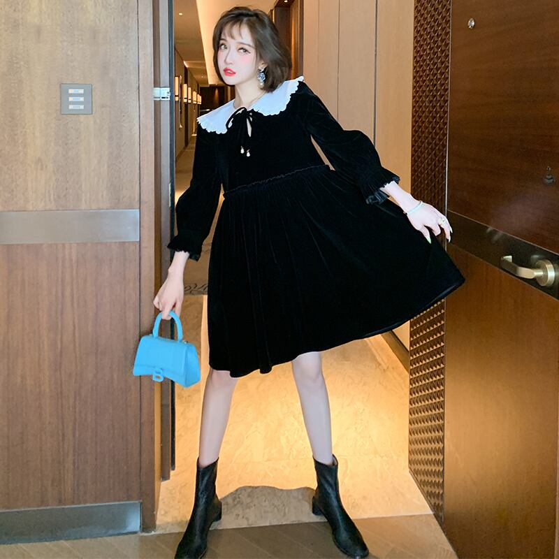 レースルーズスタンダードベルベットドレス レトロ スカート MIUCO60669188660