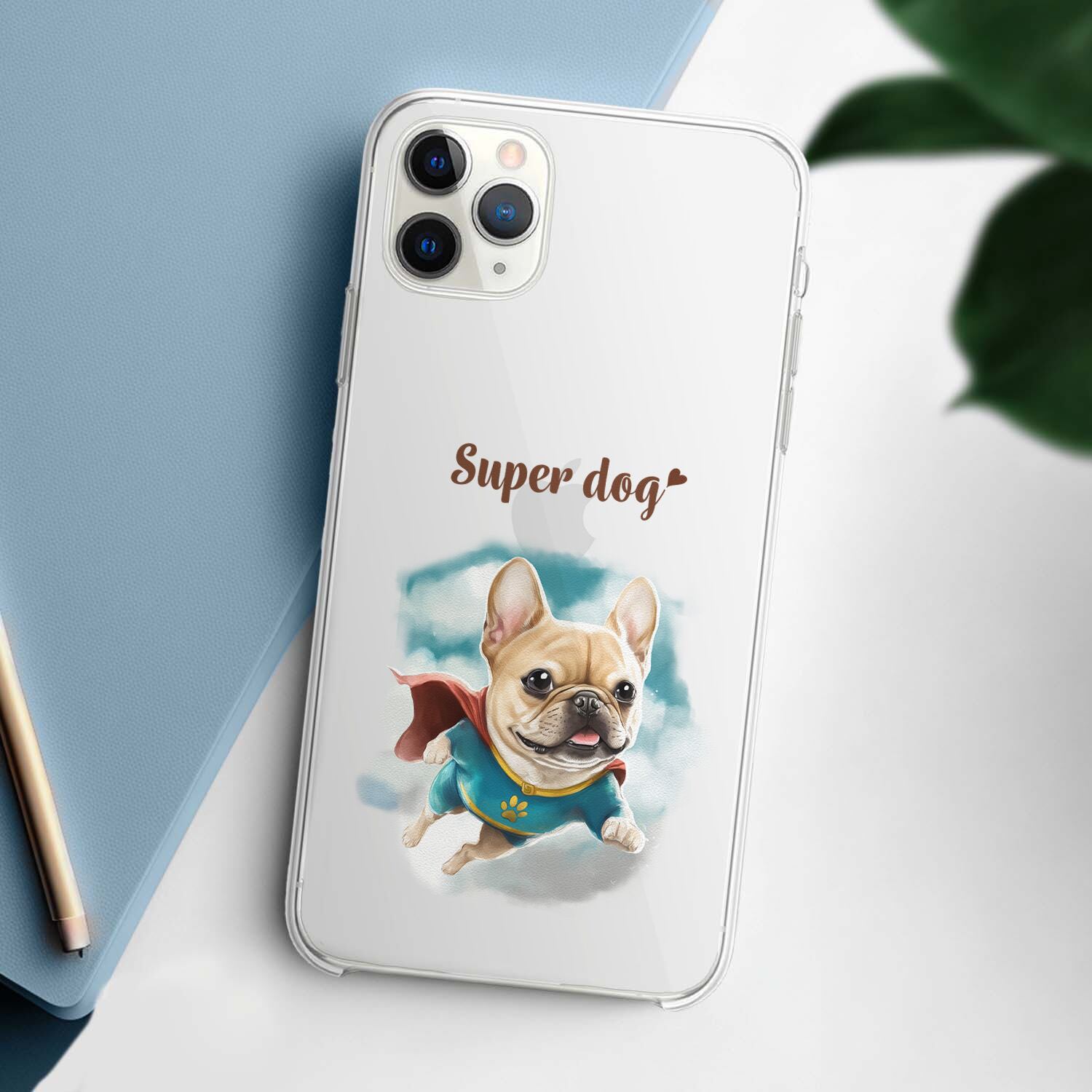 ヒーロー フレンチブルドッグ 】 スマホケース クリアソフトケース 犬