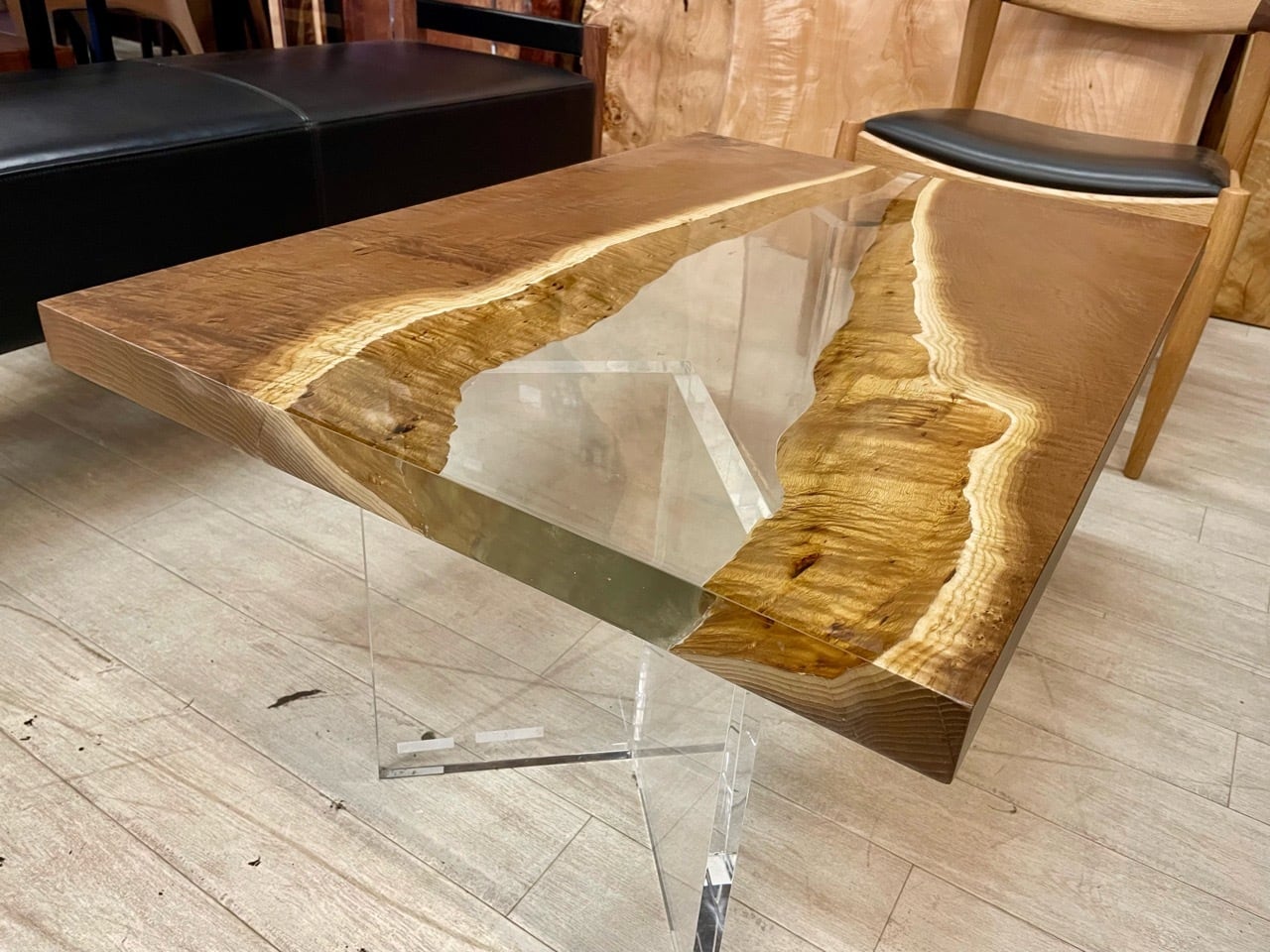 OUTLET】黄肌（キハダ）_930×650×45_新宿店_テーブル天板/リバー