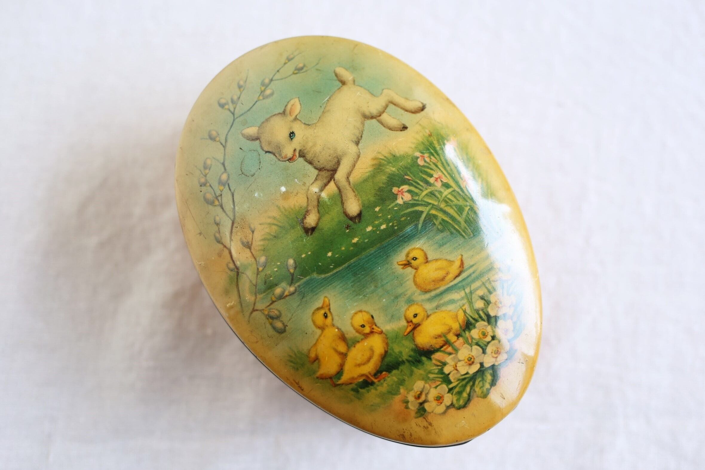 フランス ヴィンテージ 復活祭 イースターエッグ チョコレート缶 N-02561