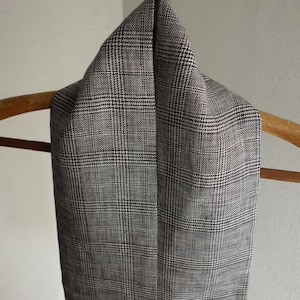 glencheck linen longcravat / lightgrey