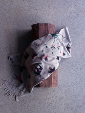 Naga tribe/Stonewashed embroidery rug(Beige)