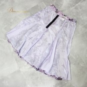 【美品 社交ダンス衣装】スカート レッスン パーティー DANCE FASHION WORLD ダンスファッションワールド 紫 パープル 花柄
