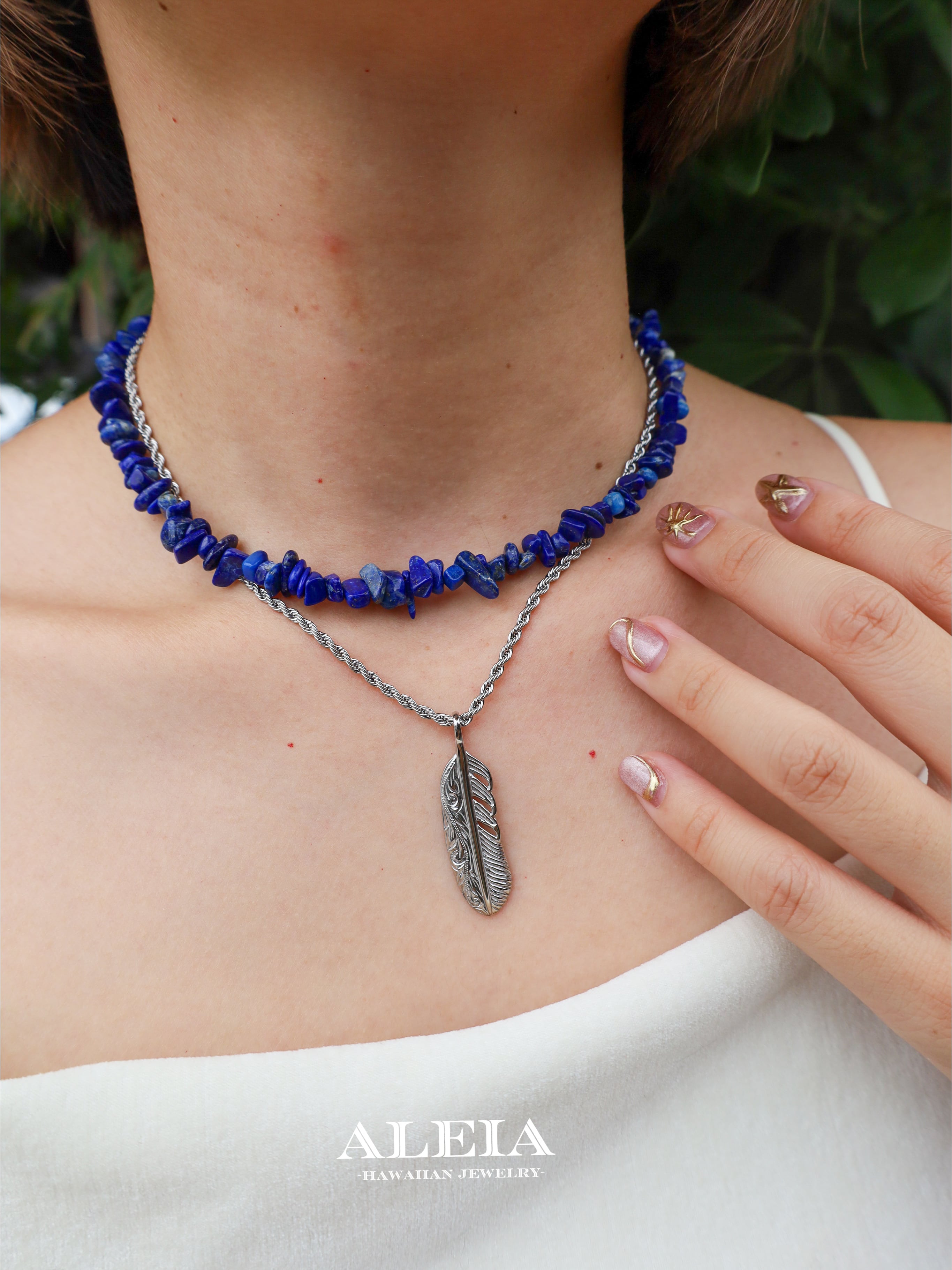 天然石さざれ石ネックレス[ステンレス素材］ | ALEIA【Hawaiian