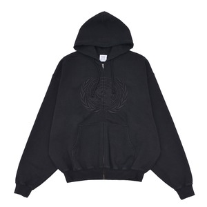 【VETEMENTS】EMBROIDERED FRONT ZIP-UP HOODIE