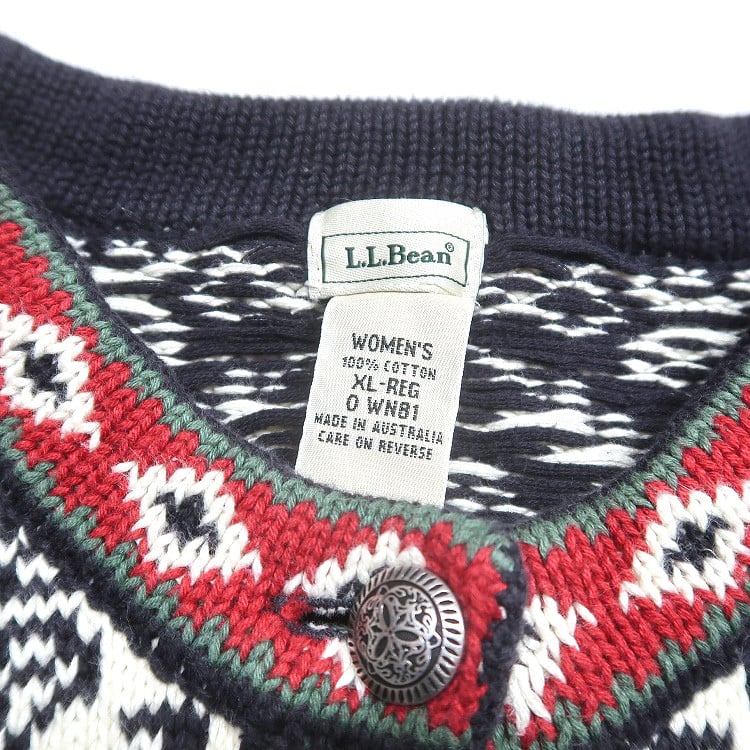 古着 L.L.Bean エルエルビーン 総柄 ノルディック チロリアン コットン