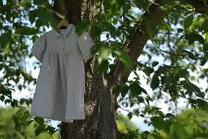 5-6y Duck,Duck, Goose Dress - Lavender Check Linen / Nellie Quats