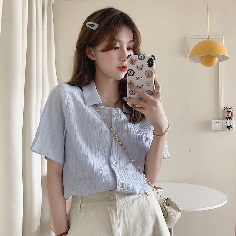 ブルーシャツ サマートップス 夏物 試着室62060152430