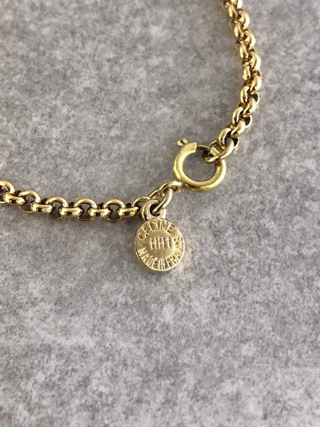 CELINE セリーヌ ブレスレット ゴールド サークルロゴ パール vintage ヴィンテージ オールド vmu75t