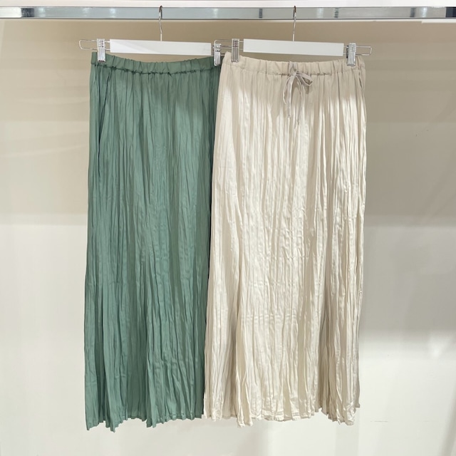 Light satin random pleated mermaid skirt