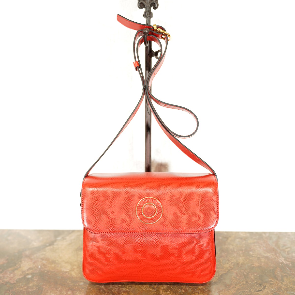 CELINE CIRCLE LOGO LEATHER SHOULDER BAG MADE IN ITALY/セリーヌ 